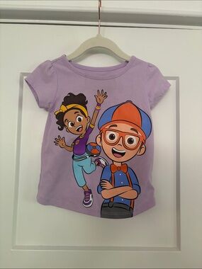 Meekah and Blippi Lavender Girls Toddler Short Sleeve Shirt 2T